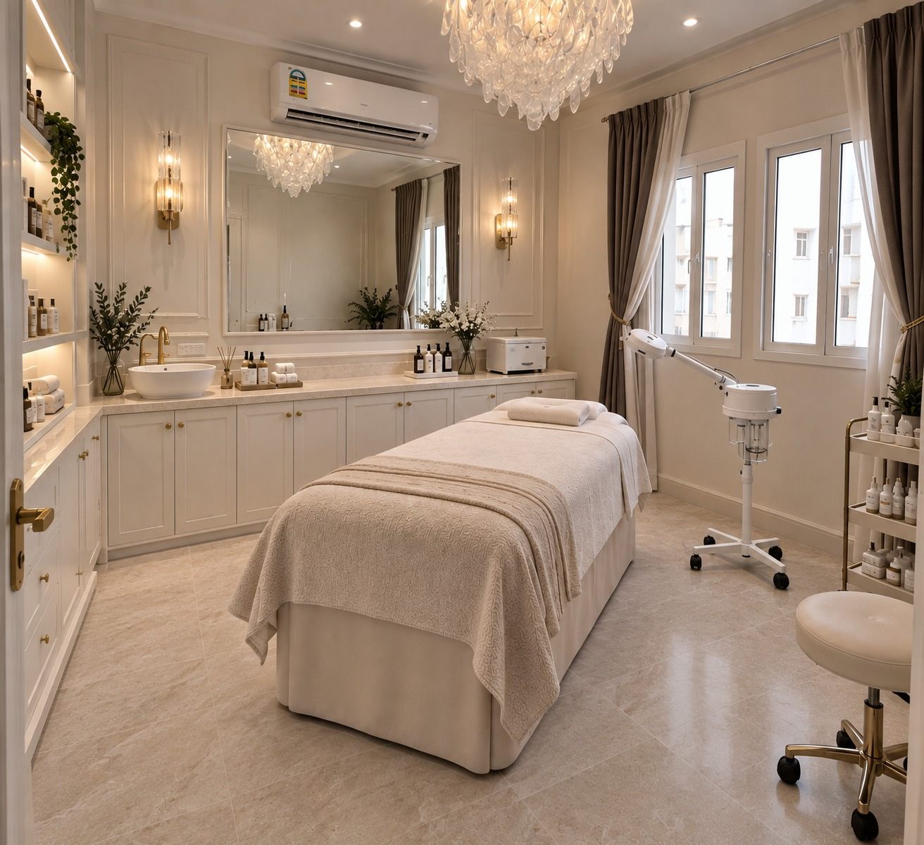 Concept visualisation: Nailly Éclat, skin and facial room.