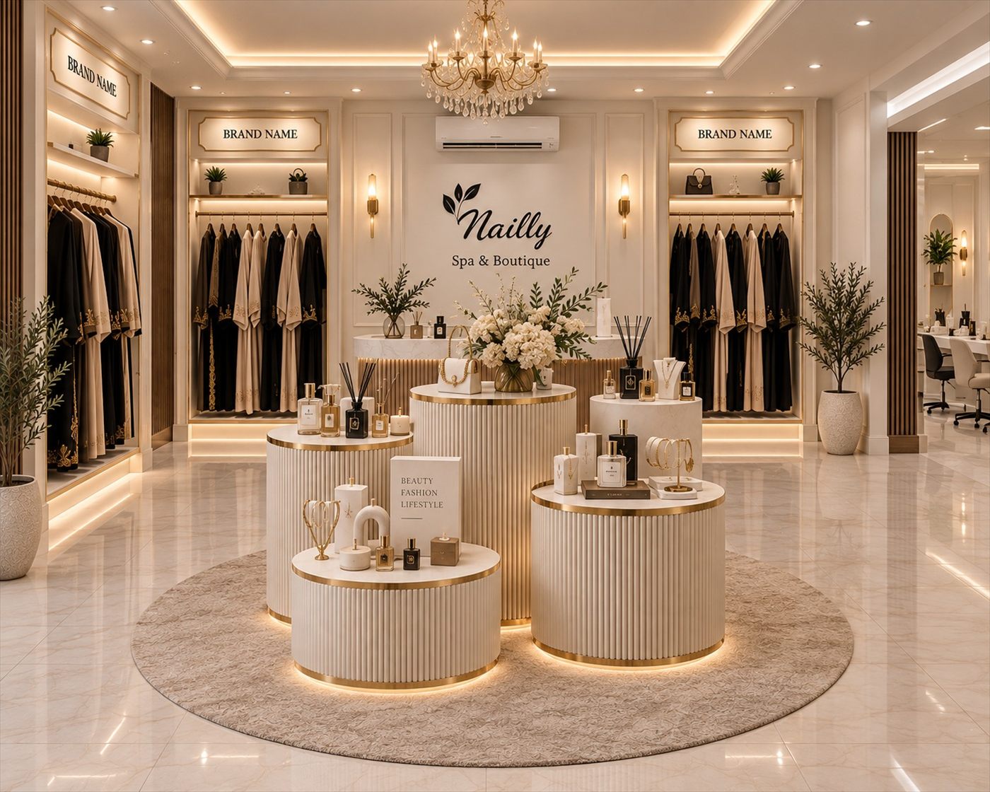 Concept visualisation: the boutique floor.